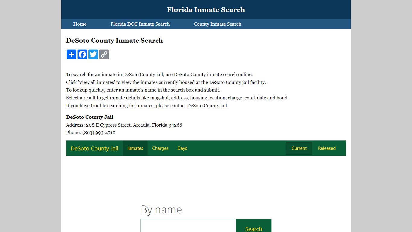 DeSoto County Inmate Search